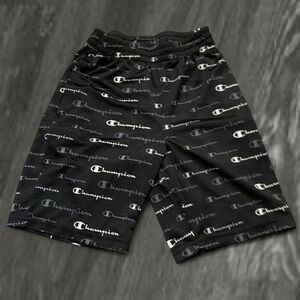 Champion Black and White Logo Shorts